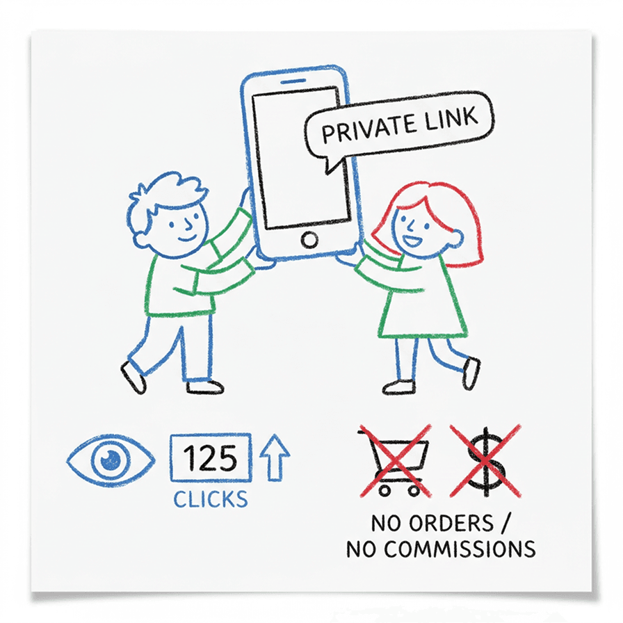Private shares show clicks only