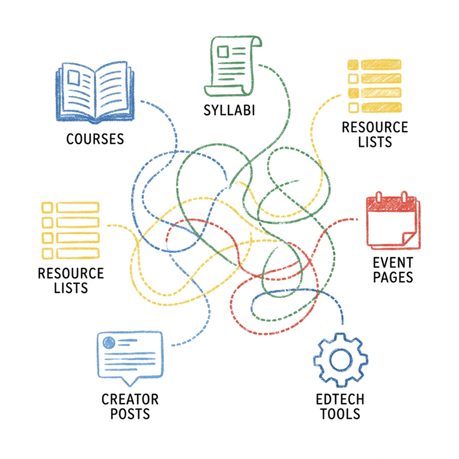 Learning resources are scattered