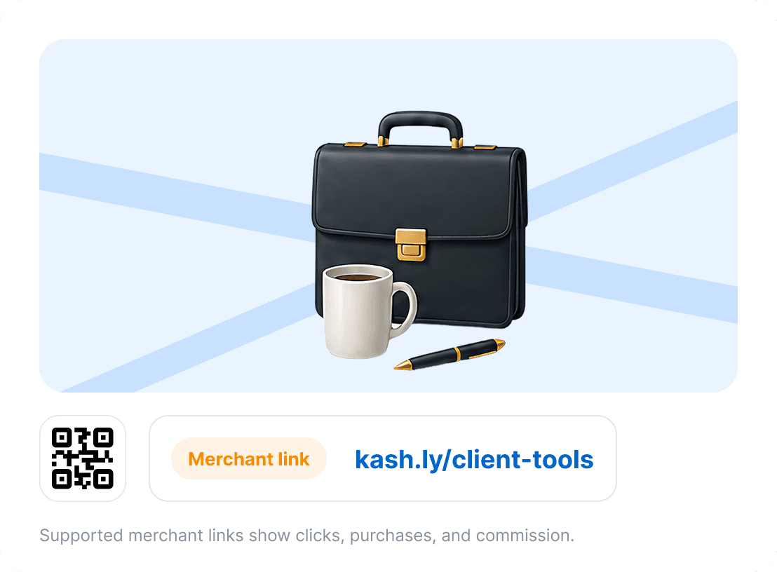 Professional services links and QR code tracking