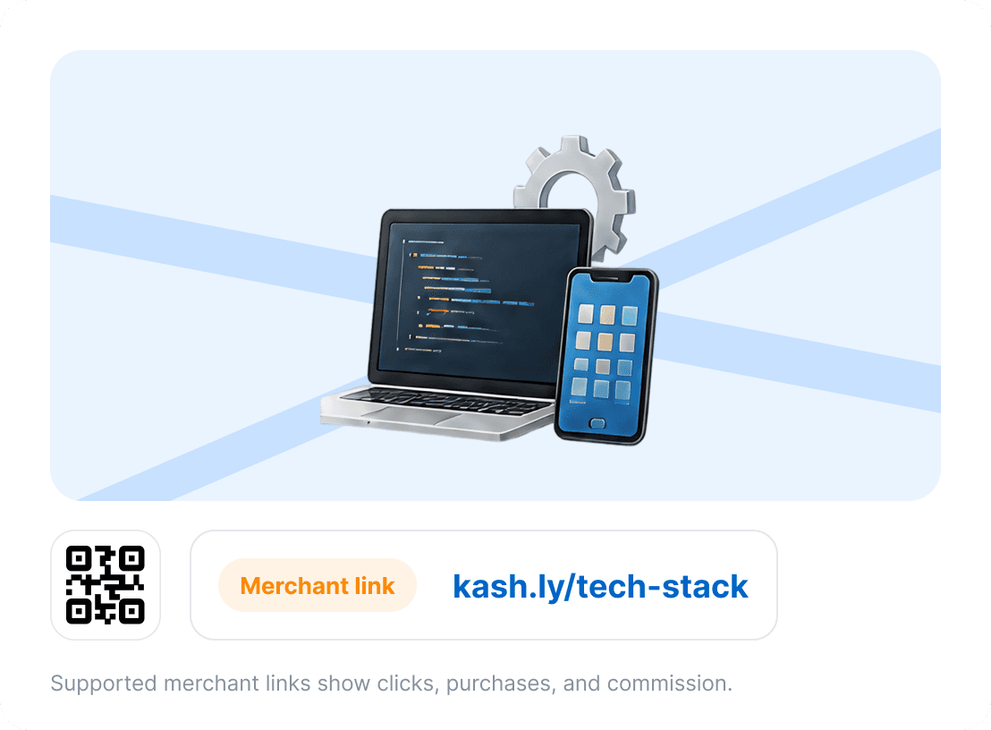 Tech software and hardware links and QR code tracking