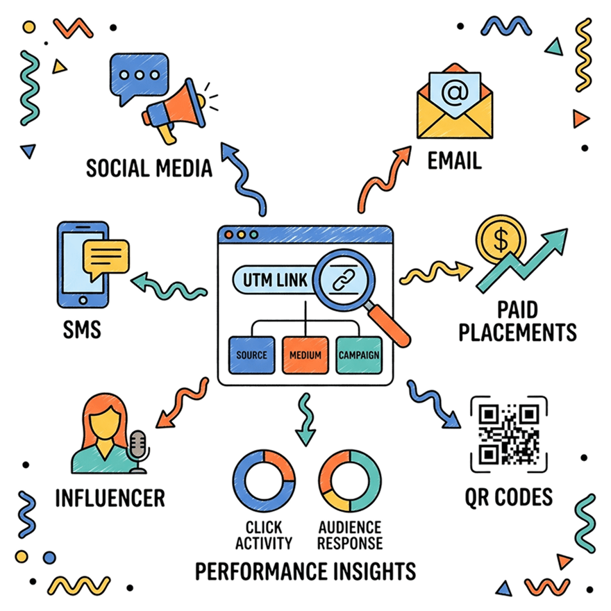 UTM tracking helps compare performance across channels and creators